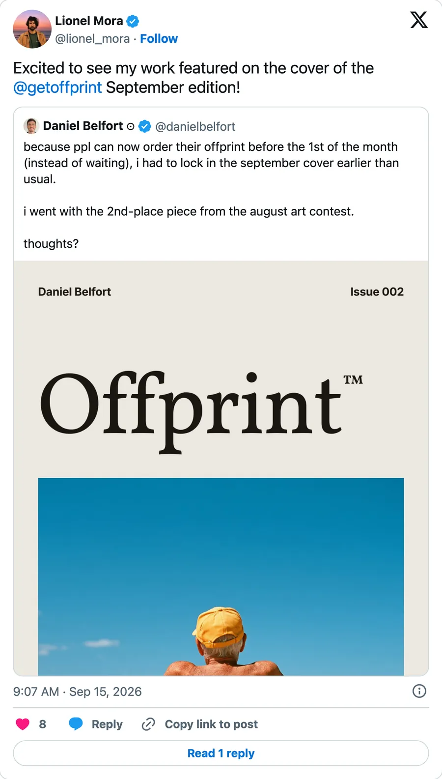 Excited to see my work featured on the cover of the @getoffprint September edition!